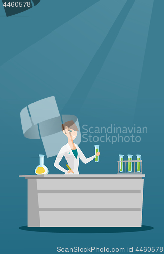 Image of Laboratory assistant at work vector illustration.