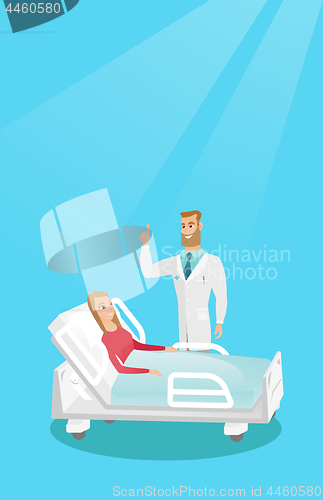 Image of Doctor visiting a patient vector illustration.