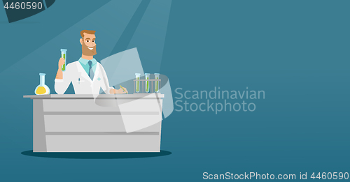 Image of Laboratory assistant at work vector illustration.