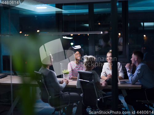 Image of Multiethnic Business team using virtual reality headset