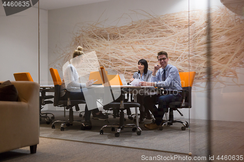 Image of Business Team At A Meeting at modern office building