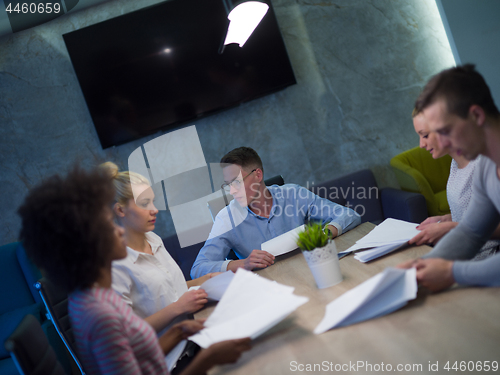 Image of Multiethnic Business Team At A Meeting at modern office building