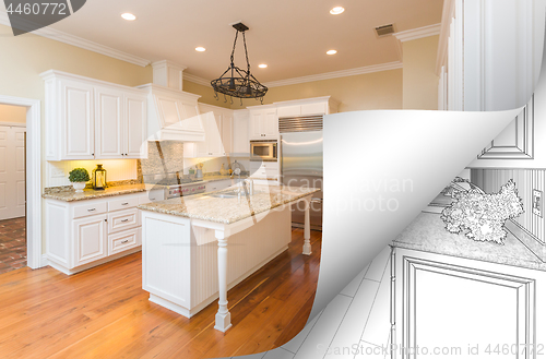 Image of Kitchen Photo Page Corner Flipping with Drawing Behind