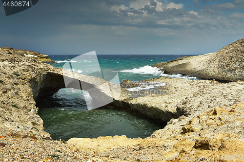 Image of beautiful seashore in Milos island