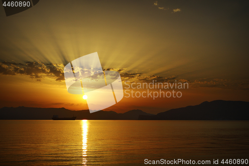 Image of sunset in Milos island