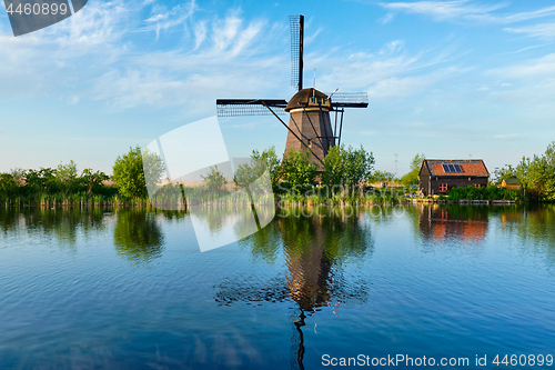 Image of Windmills at Kinderdijk in Holland. Netherlands