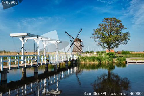 Image of Windmills at Kinderdijk in Holland. Netherlands