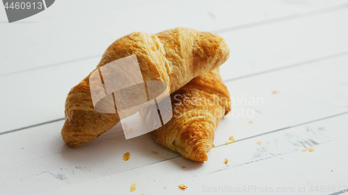 Image of Fresh croissants on table