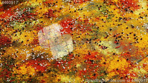 Image of Spices spilt on surface