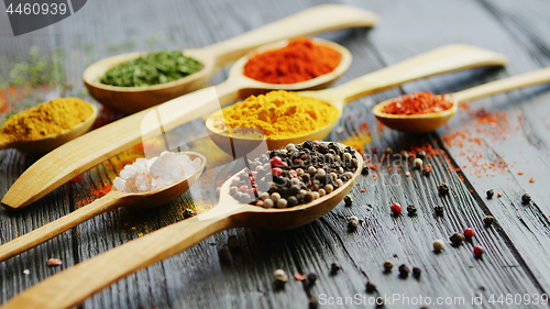 Image of Set of spoons with spices