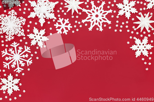 Image of Abstract Christmas Snowflake Border