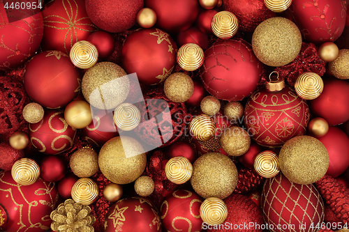 Image of Christmas Bauble Decorations Background