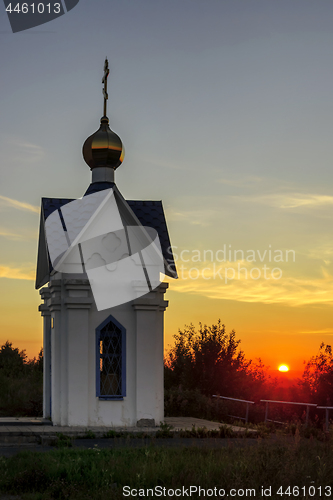 Image of Old small chapel at sundown