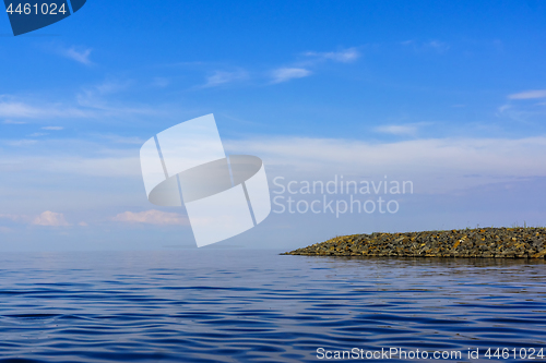 Image of Lake and sky nature background on simple and pure landscape