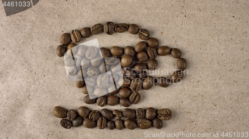 Image of Cup shape of natural roasted coffee beans