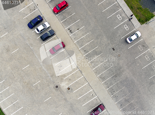 Image of Car parking aerial view