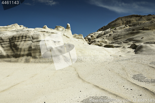 Image of detail of volcanic rocks at Sarakiniko, Milos island