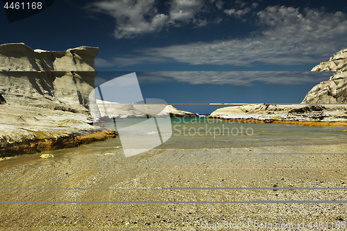 Image of beautiful beach of Sarakiniko, Milos