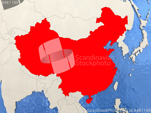 Image of China on map
