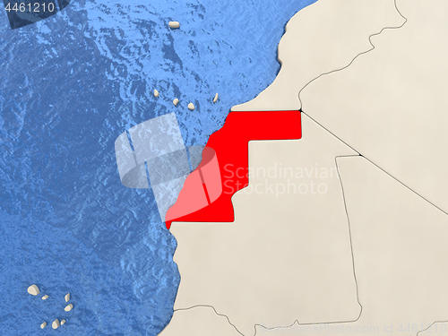 Image of Western Sahara on map