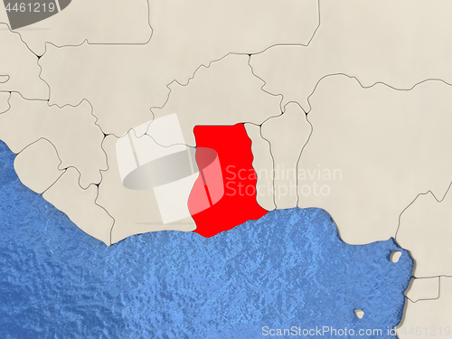 Image of Ghana on map