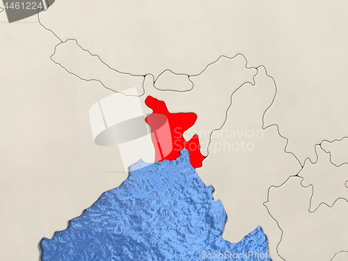 Image of Bangladesh on map