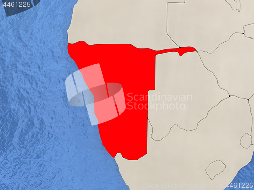 Image of Namibia on map