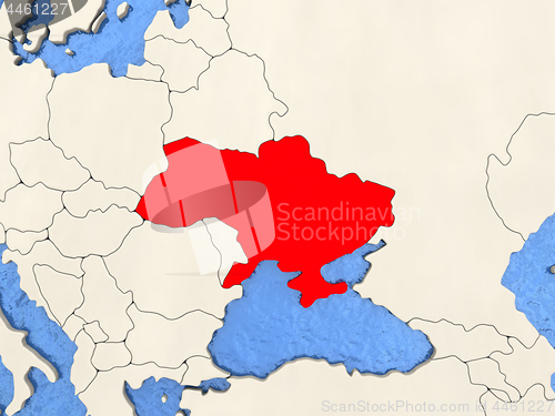 Image of Ukraine on map