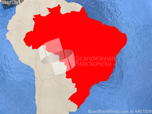 Image of Brazil on map