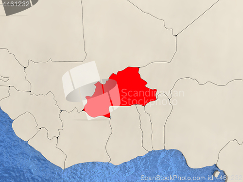 Image of Burkina Faso on map