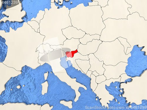 Image of Slovenia on map