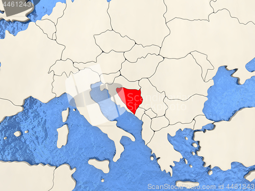 Image of Bosnia on map