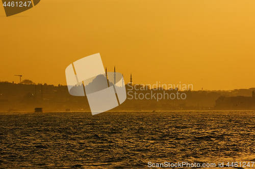 Image of Istanbul beautiful silhouette on the bosphorus