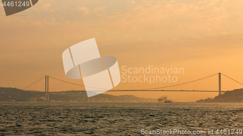 Image of The Bosphorus Bridge connecting Europe and Asia.