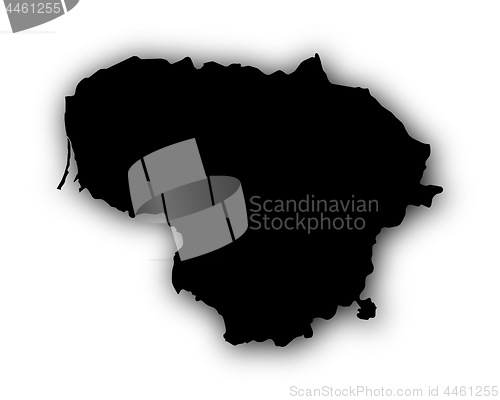 Image of Map of Lithuania with shadow