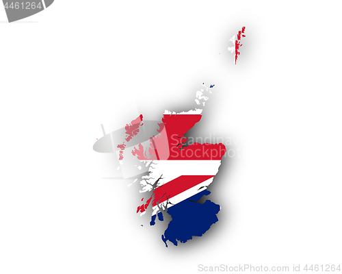 Image of Map and flag of Scotland