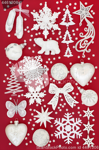 Image of White and Silver Christmas Decorations