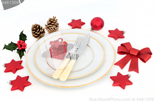 Image of Christmas Dinner Table Setting