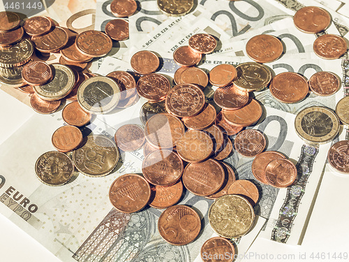 Image of Vintage Euros coins and notes