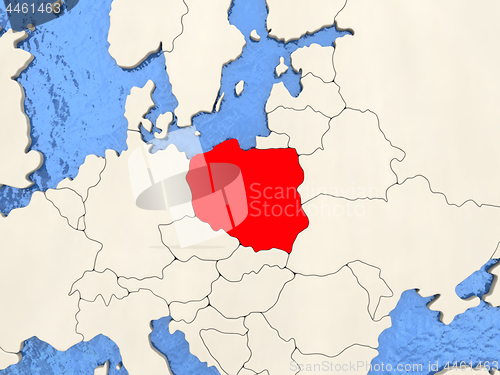 Image of Poland on map