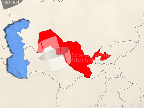 Image of Uzbekistan on map