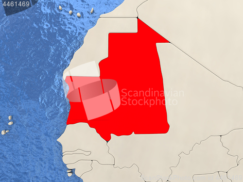 Image of Mauritania on map