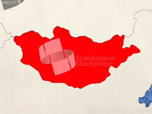 Image of Mongolia on map