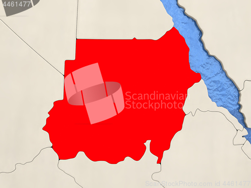 Image of Sudan on map