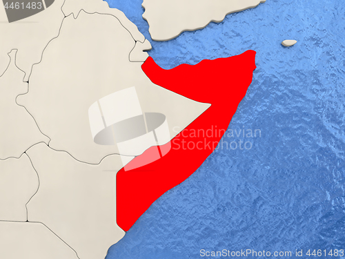 Image of Somalia on map