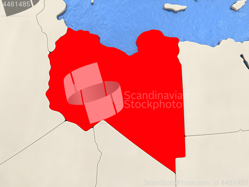 Image of Libya on map