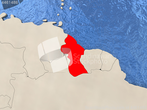 Image of Guyana on map