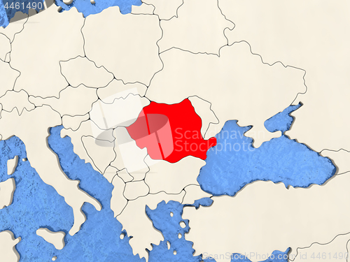 Image of Romania on map