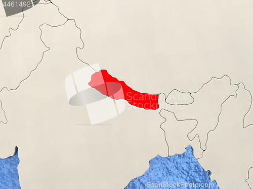 Image of Nepal on map