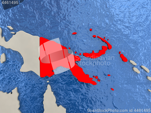 Image of Papua New Guinea on map
